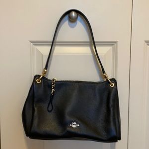 Coach Black Leather Convertible Mia Shoulder Handbag. New with Tags!
